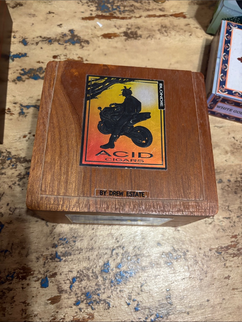 Drew Estate Acid Blondie Wooden Cigar Box - Brown